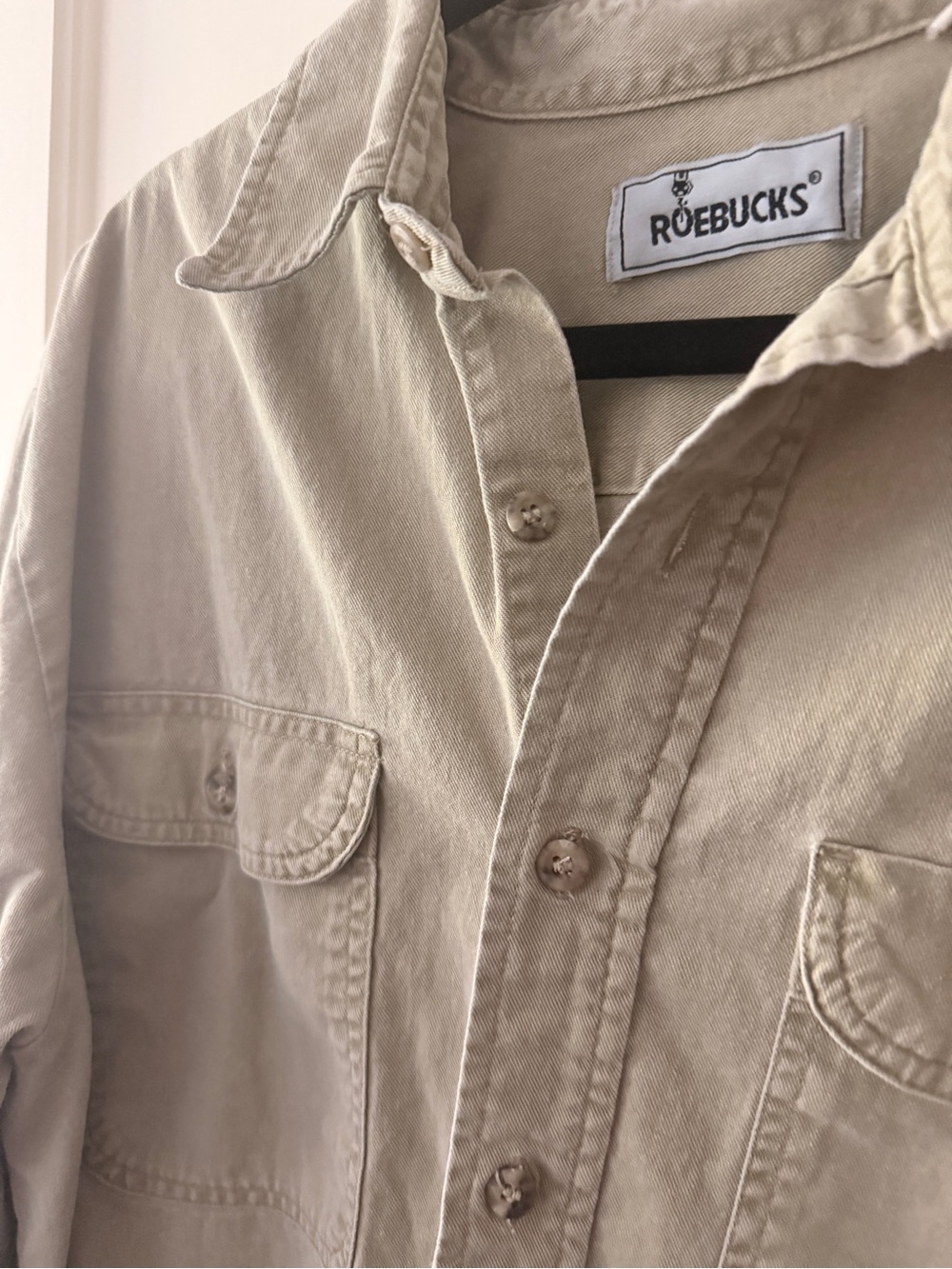 Roebucks Men’s Casual Button-Down Shirt in Light Tan